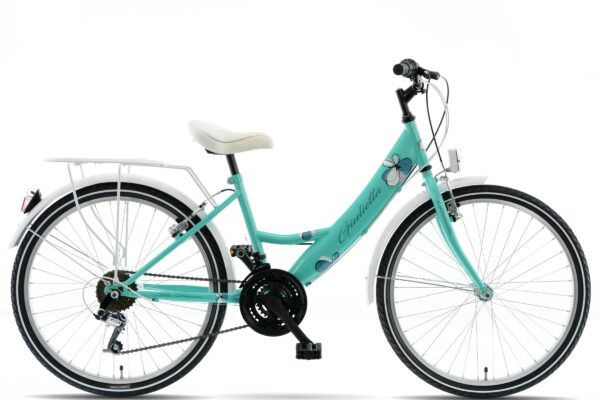 Lasten polkupyörä Kands Giulietta 24", 130–165 cm, 18 vaihdetta, Vihreä