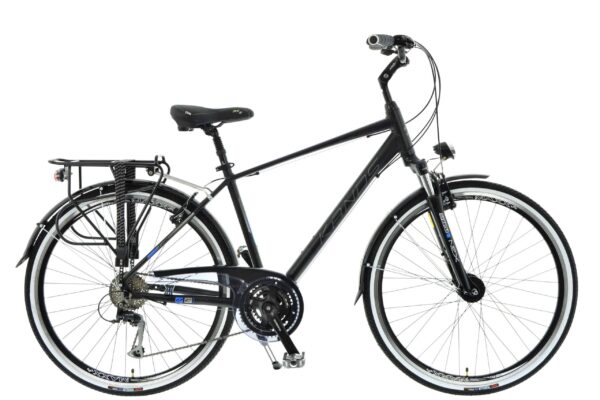 Miesten trekking-pyörä Kands Elite Pro, alumiini, 28", 24 vaihdetta, Musta