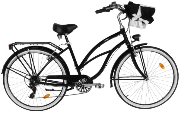 Naisten kaupunkipyörä Davi Bianca Cruiser Alumiini, 28", 160–185 cm, 7 vaihdetta, Musta