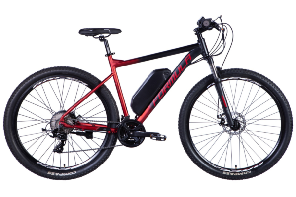 Sähköinen maastopyörä punamusta väri