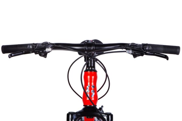 Bicyle handlebars with red and black design