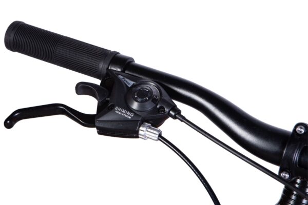 Polkupyörän ohjaustangon vaihteenvaihtokytkin.