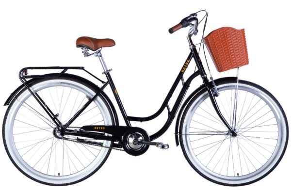 Retro 28" Polkupyörä, 3-vaihteinen, 160-195 cm, Musta