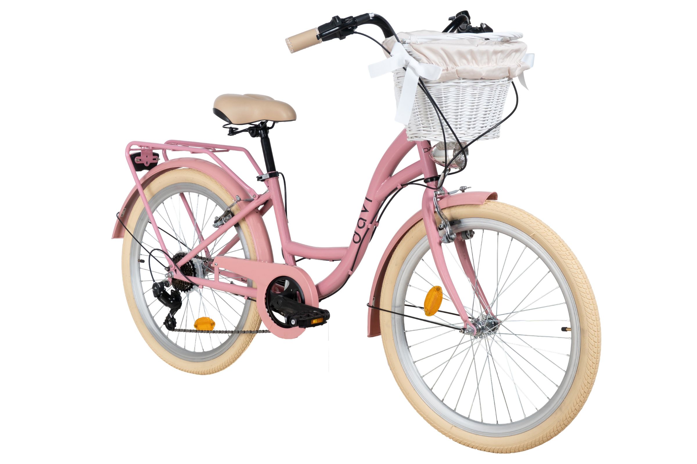 lasten polkupyörä davi amelia 24", 130–165 cm, 7 vaihdetta, vaaleanpunainen/kermanvärinen