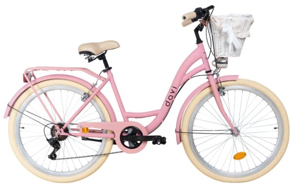 kaupunkipyörä davi emma 7 vaihdetta, 26", 155–180 cm, vaaleanpunainen/kermanvärinen