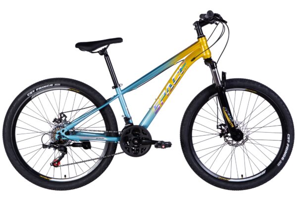 MTB-polkupyörä Mars 26", 145–170 cm, 21 vaihdetta, Sininen/Keltainen