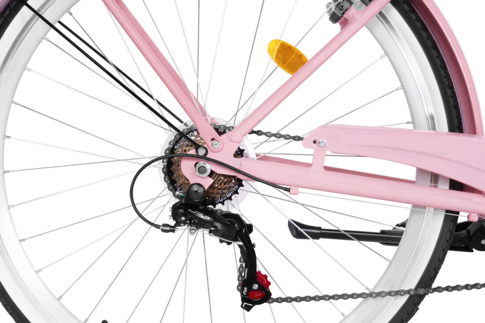 kaupunkipyörä davi maria alumiini, 7 vaihdetta, 28", 160–185 cm, vaaleanpunainen