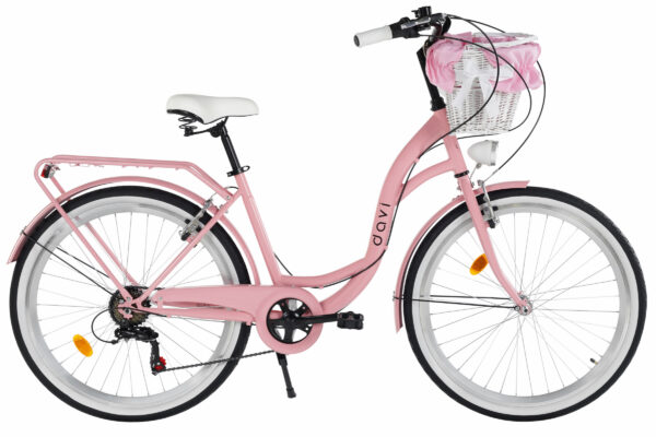 Lasten polkupyörä Davi Amelia 24", 130–165 cm, 6 vaihdetta, Vaaleanpunainen/Musta