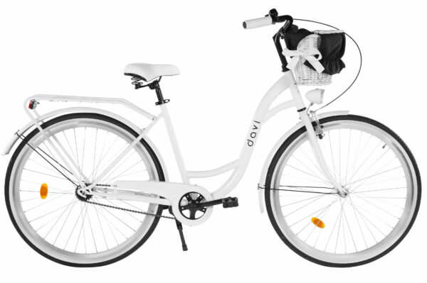 Naisten kaupunkipyörä Davi Lila 1 vaihde, 28", 160–185 cm, Valkoinen/Musta