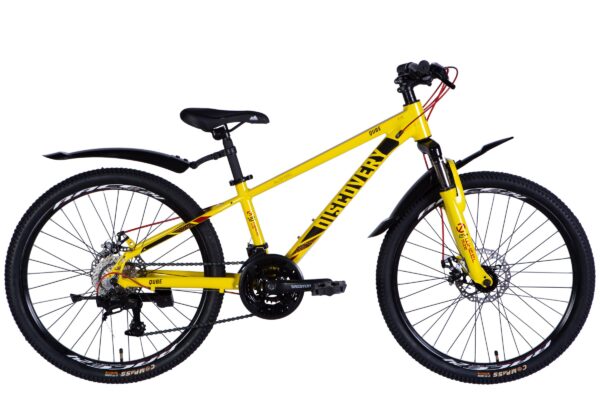 Qube Disc 24" alumiinipyörä, 120–150 cm, 21 vaihdetta, Keltainen