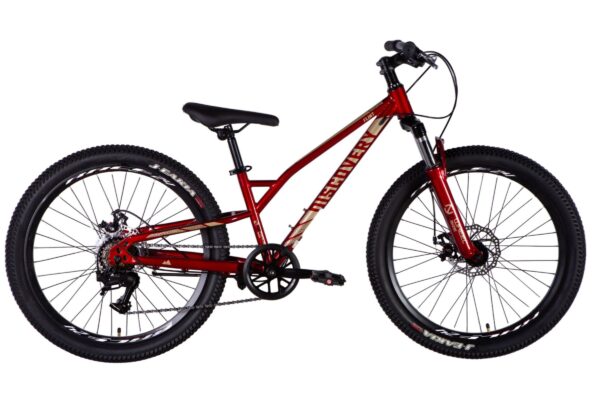 Polkupyörä Lasten MTB Flint 24", 130-150 cm, 7 vaihdetta, Punainen