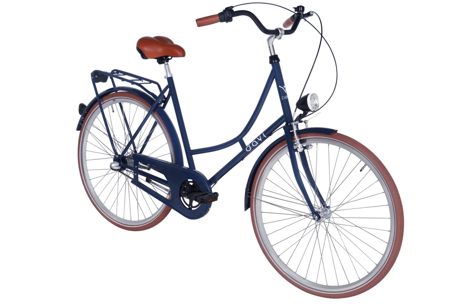 naisten kaupunkipyörä davi alma 3 vaihde, 28", 160–185 cm, laivastonsininen/ruskea