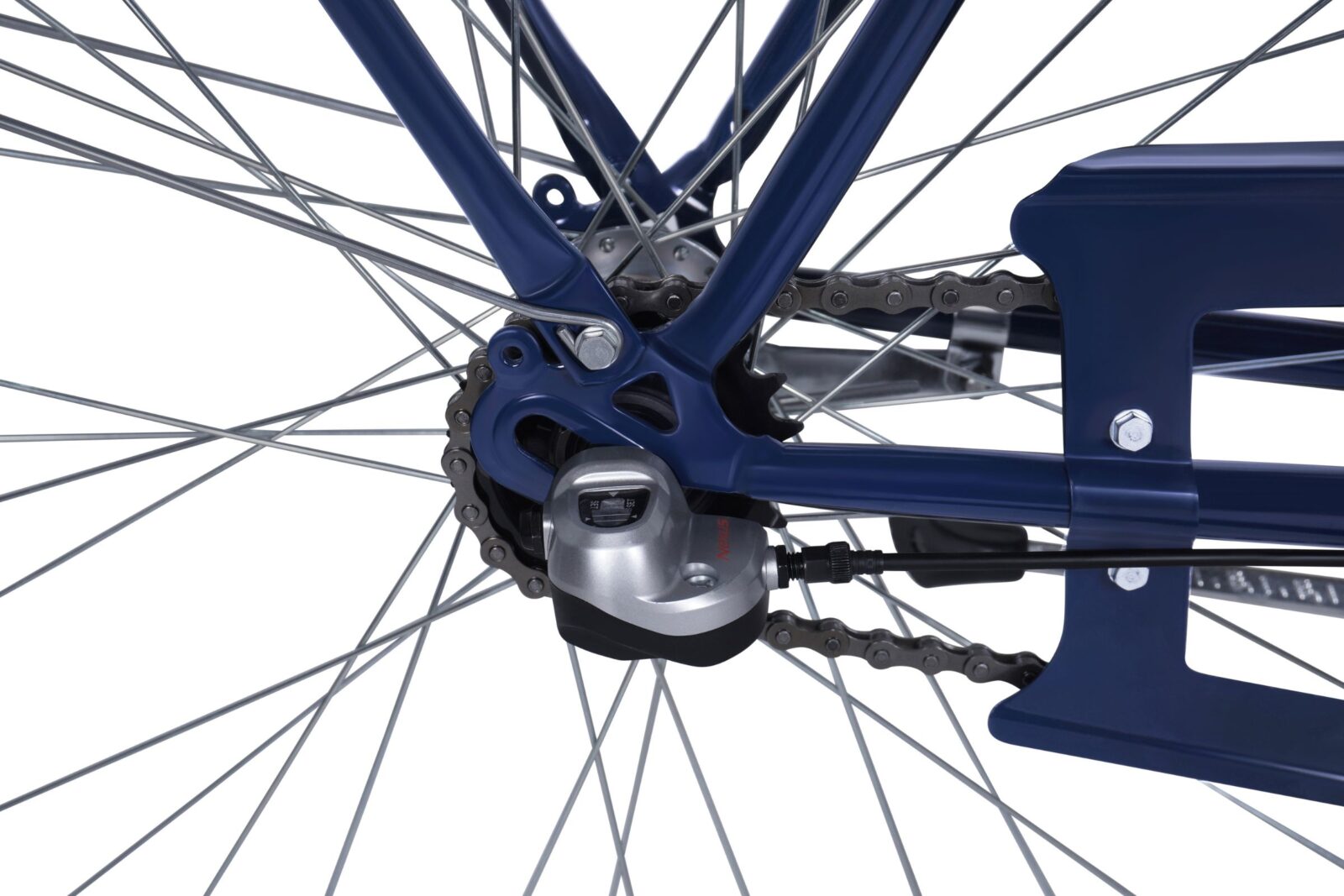 naisten kaupunkipyörä davi alma 3 vaihde, 28", 160–185 cm, laivastonsininen/ruskea