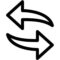 Kaksi vastakkaista nuolta symboloivat kierrätystä