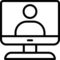 Tietokoneen näyttö, henkilö ikoni verkossa