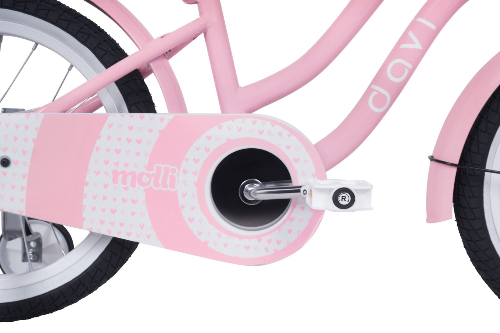 lasten polkupyörä davi molli 16", 95 110 cm, 1 vaihde, vaaleanpunainen