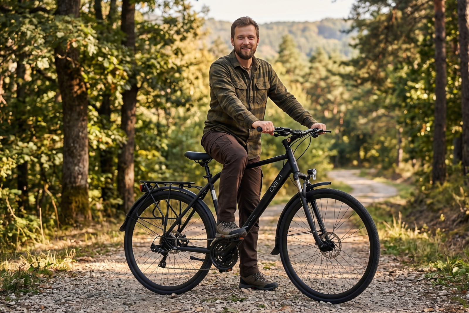 trekking pyörä davi adventuro, 28", 160 185 cm, 21 vaihdetta, musta