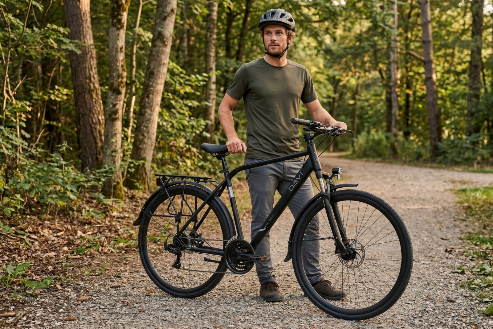 trekking pyörä davi adventuro, 28", 160 185 cm, 21 vaihdetta, musta