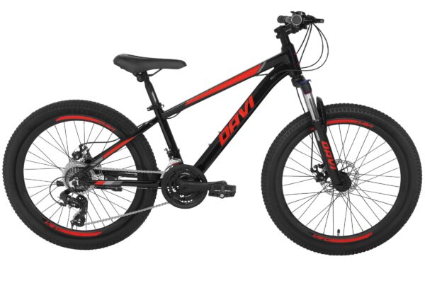 bicicleta copii davi montaro aluminiu, 24", 130 160 cm, 21 viteze, negru/roşu (copy)