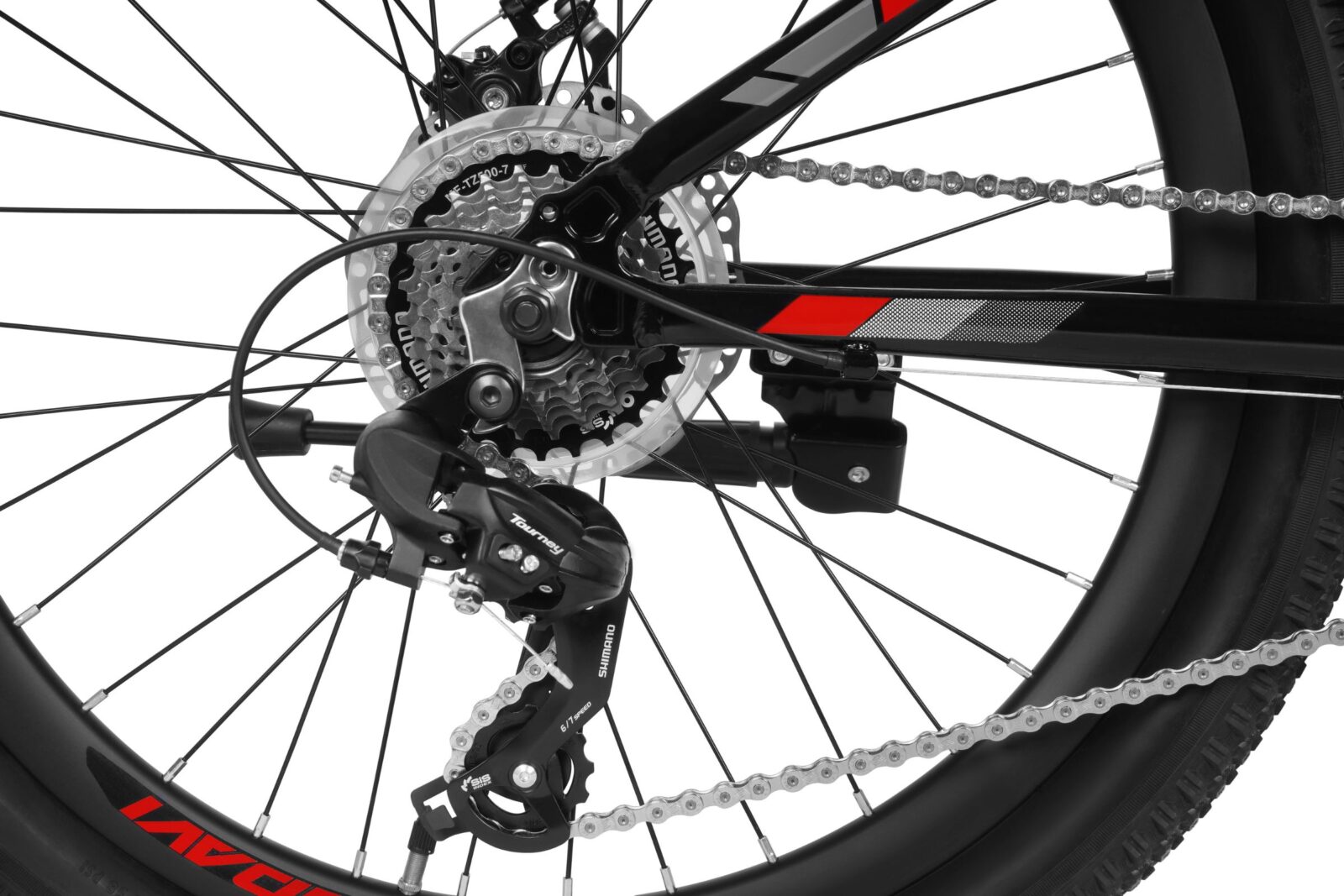 bicicleta copii davi montaro aluminiu, 24", 130 160 cm, 21 viteze, negru/roşu (copy)