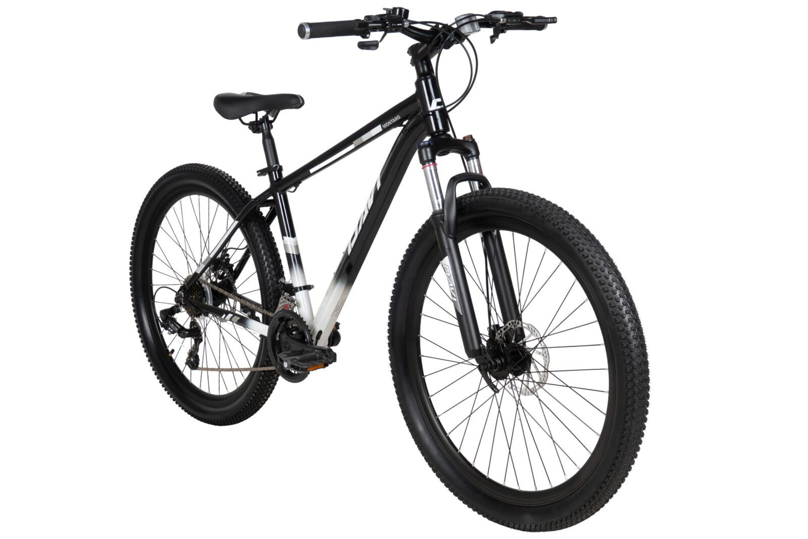 bicicleta mtb davi montaro aluminiu, 27.5", 160 185 cm, 21 viteze, negru/alb