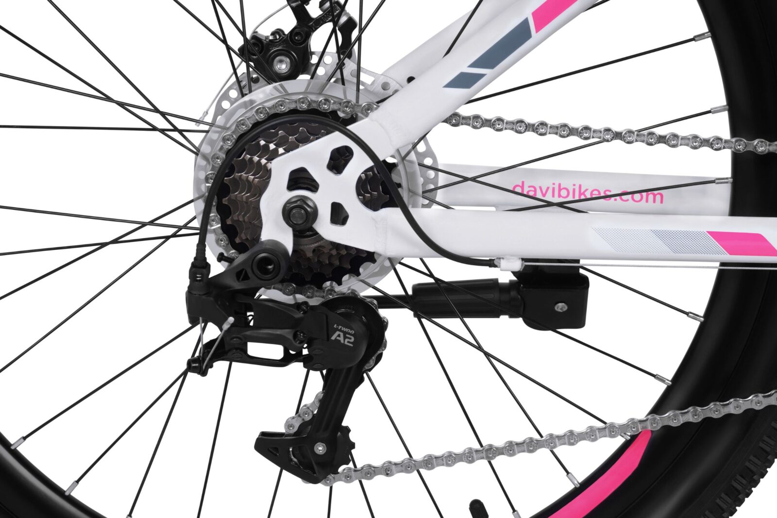 bicicleta mtb bonita 26", 145 170 cm, 21 viteze, alb/roz