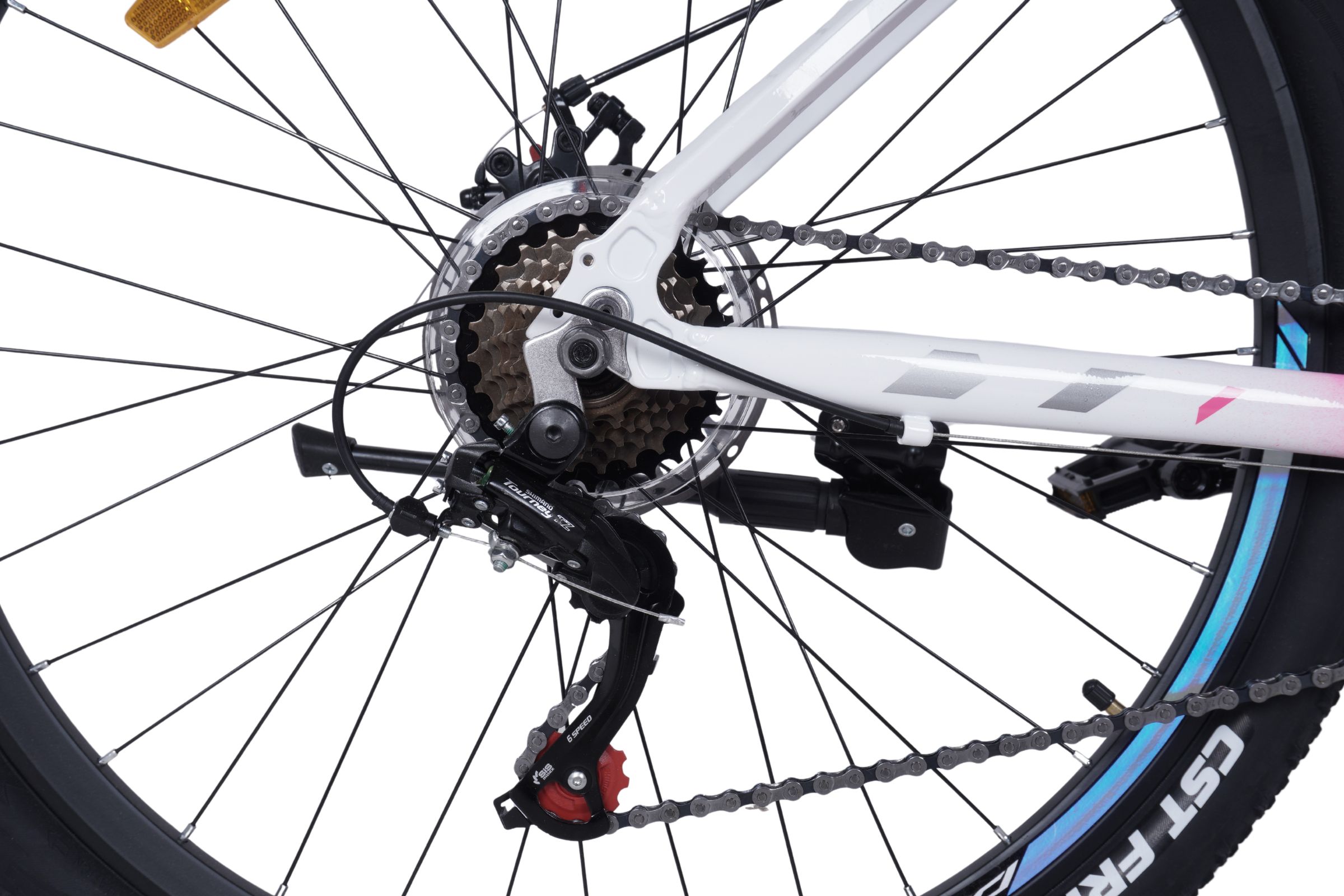 maastopyörä davi bella alumiini, 27,5", 160–185 cm, 21 vaihdetta, valkoinen/vaaleanpunainen