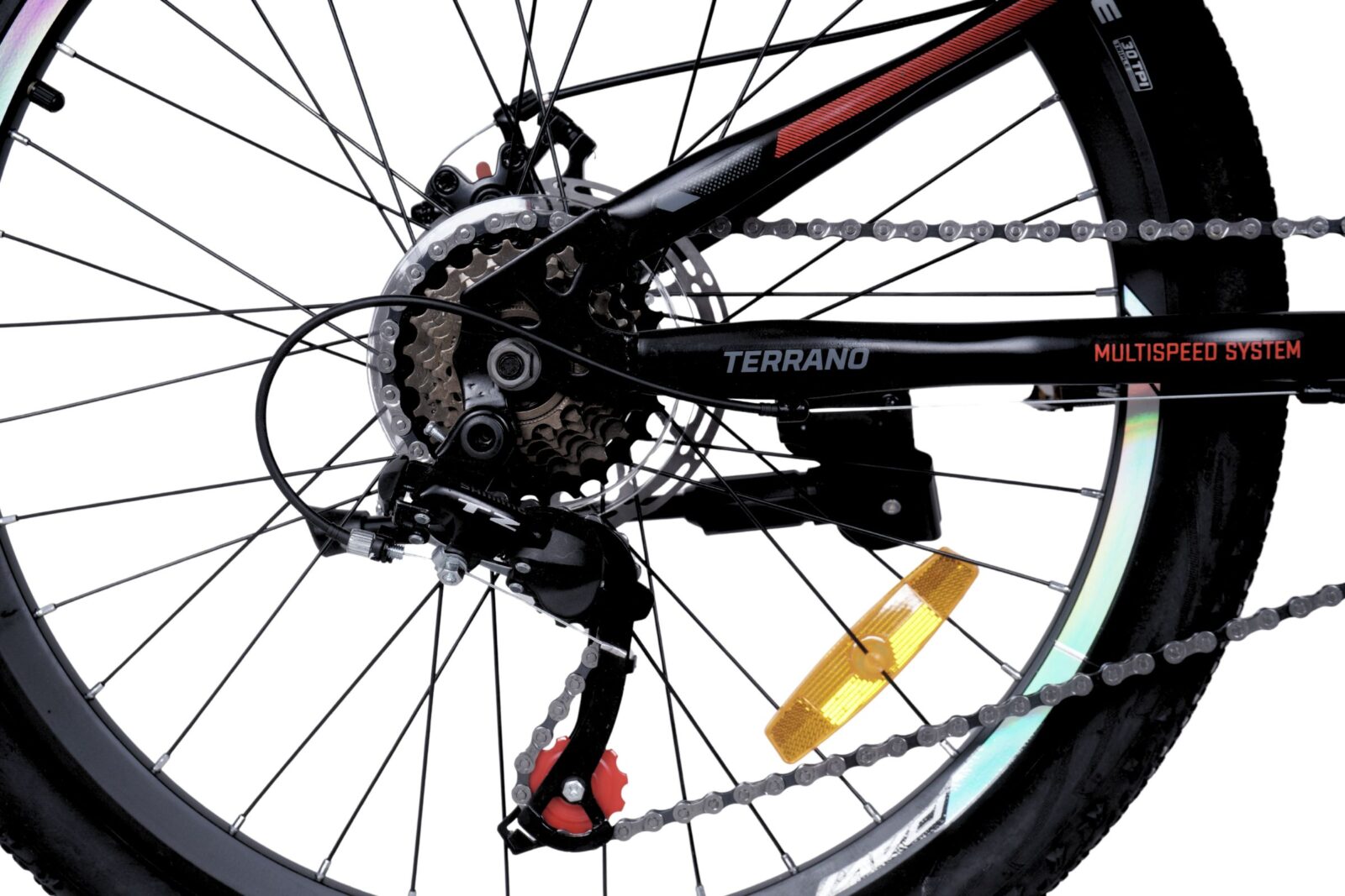 lasten maastopyörä davi terrano 24", 130–160 cm, 21 vaihdetta, musta/punainen