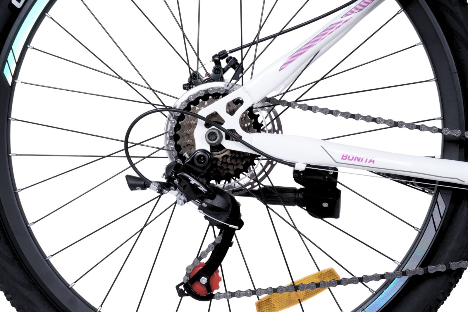 naisten maastopyörä davi bonita 27,5", 160–185 cm, 21 vaihdetta, valkoinen/vaaleanpunainen