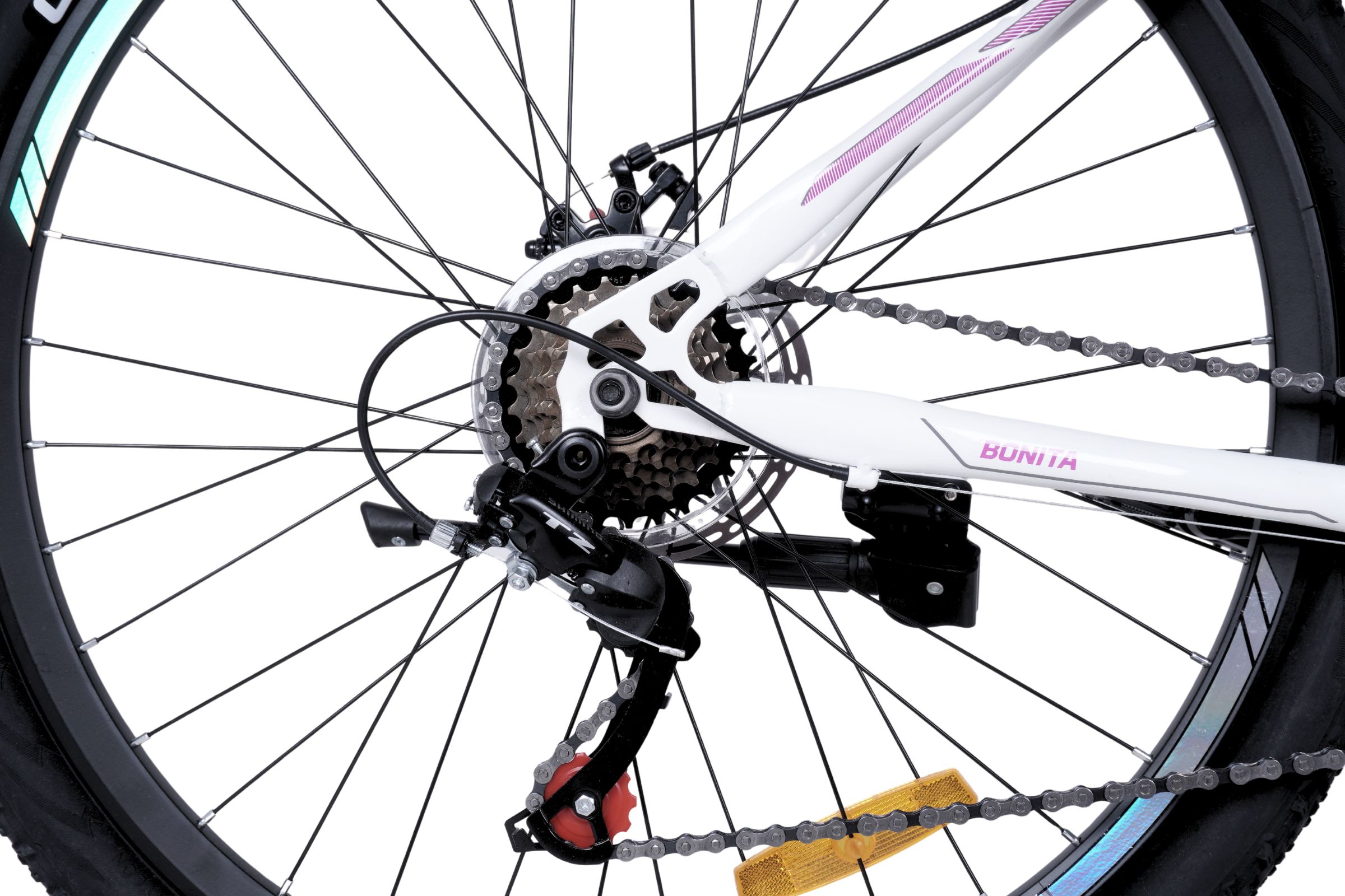 naisten maastopyörä davi bonita 27,5", 160–185 cm, 21 vaihdetta, valkoinen/vaaleanpunainen