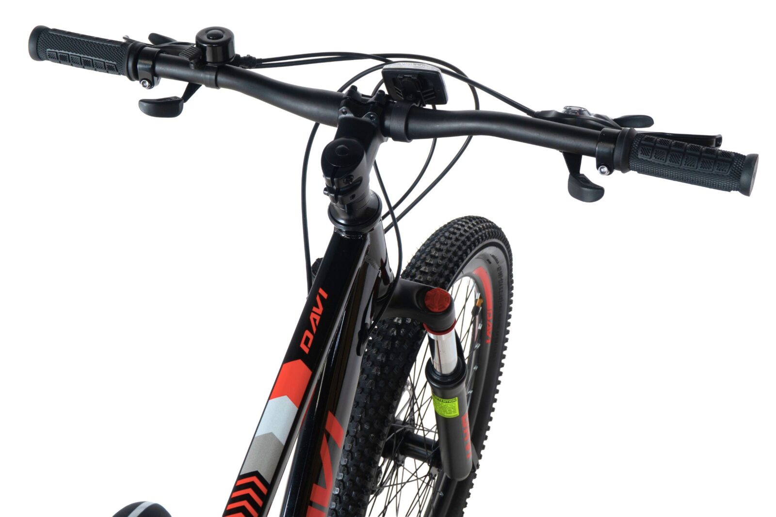 bicicleta copii davi terrano 24", 130 160 cm, 21 viteze, negru/rosu