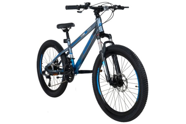 bicicleta copii davi terrano 24", 130 160 cm, 21 viteze, gri/albastru