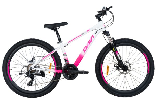 maastopyörä davi bella alumiini, 26", 145 170 cm, 21 vaihdetta, vaaleanpunainen/valkoinen (copy)