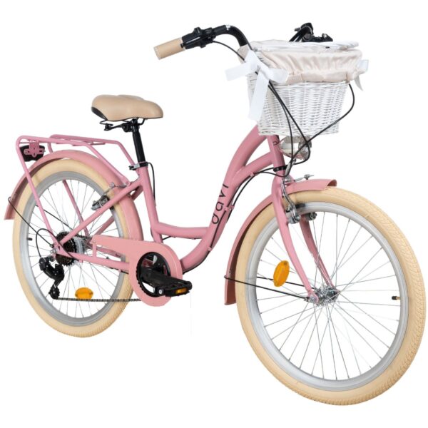 lasten polkupyörä davi amelia 24", 130–165 cm, 7 vaihdetta, vaaleanpunainen/kermanvärinen