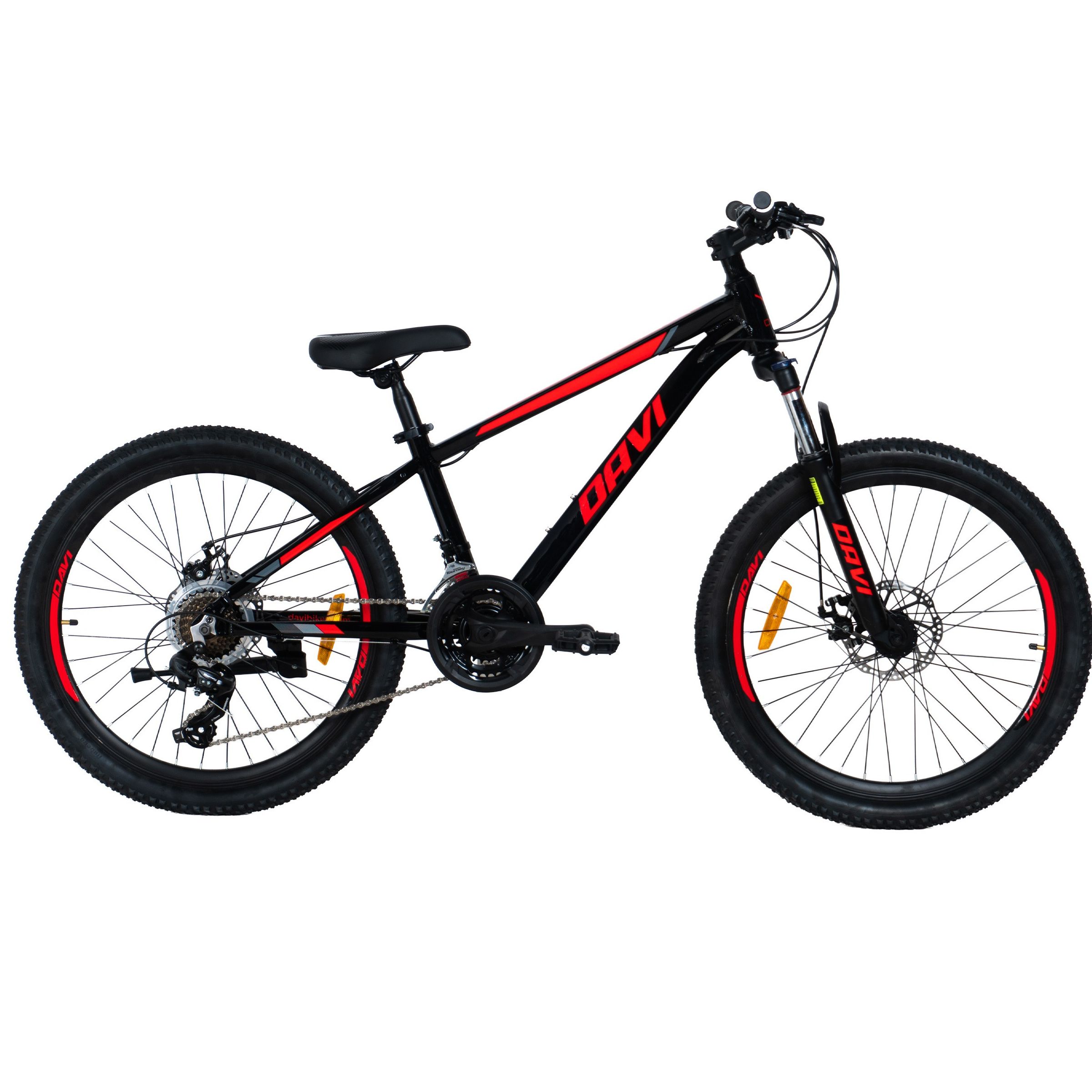 Lasten maastopyörä Davi Montaro Alumiini, 24", 130-160 cm, 21 vaihdetta, Punainen/Musta