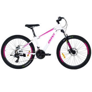 Maastopyörä Davi Bella Alumiini 26", 145-170 cm, 21 vaihdetta, Valkoinen/Vaaleanpunainen