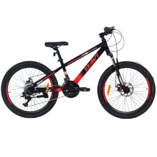 Lasten maastopyörä Davi Terrano 24", 130-160 cm, 21 vaihdetta, Musta/Punainen
