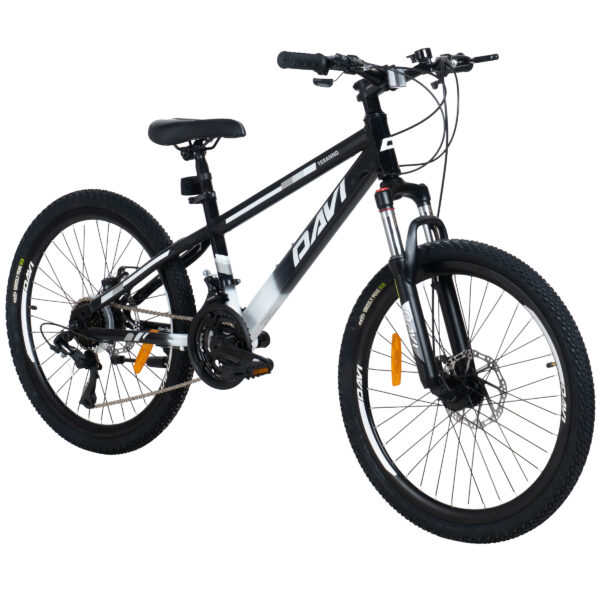 lasten maastopyörä davi terrano 24", 130 160 cm, 21 vaihdetta, musta/valkoinen