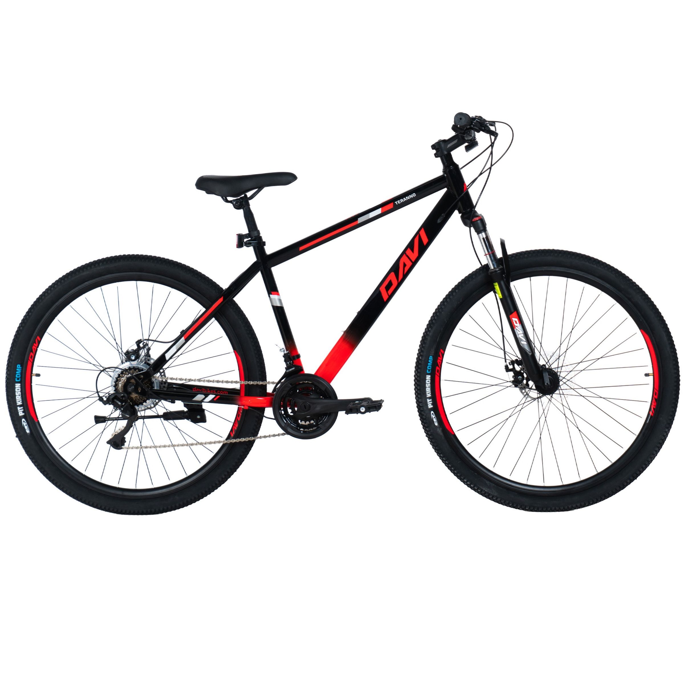 Maastopyörä Davi Terrano 29", 170-195 cm, 21 vaihdetta, Musta/Punainen