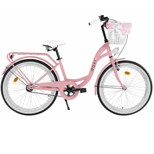 lasten polkupyörä davi amelia 24", 130–165 cm, 1 vaihdetta, vaaleanpunainen/musta