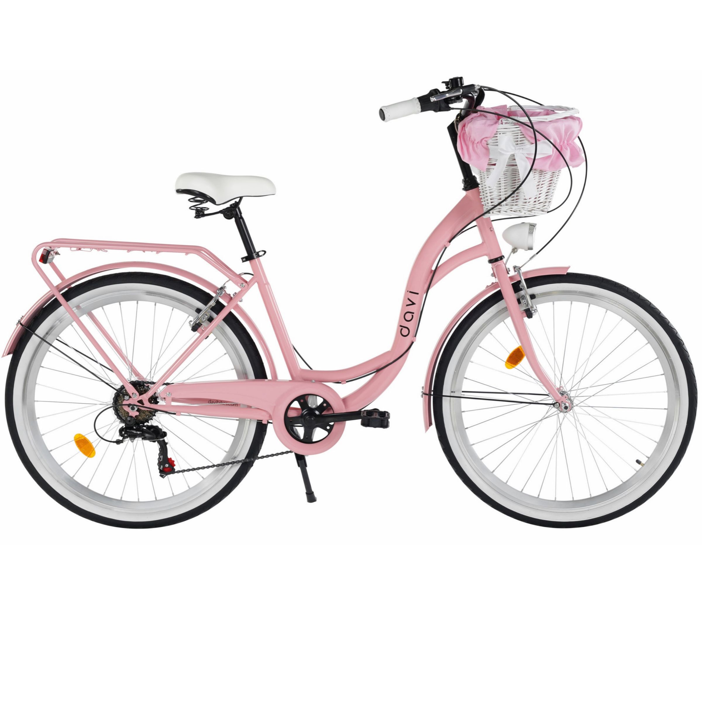 Lasten polkupyörä Davi Amelia 24", 130–165 cm, 7 vaihdetta, Vaaleanpunainen/Musta