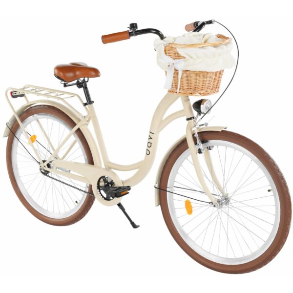 kaupunkipyörä davi lila 1 vaihde, 26", 155–180 cm, kermanvärinen