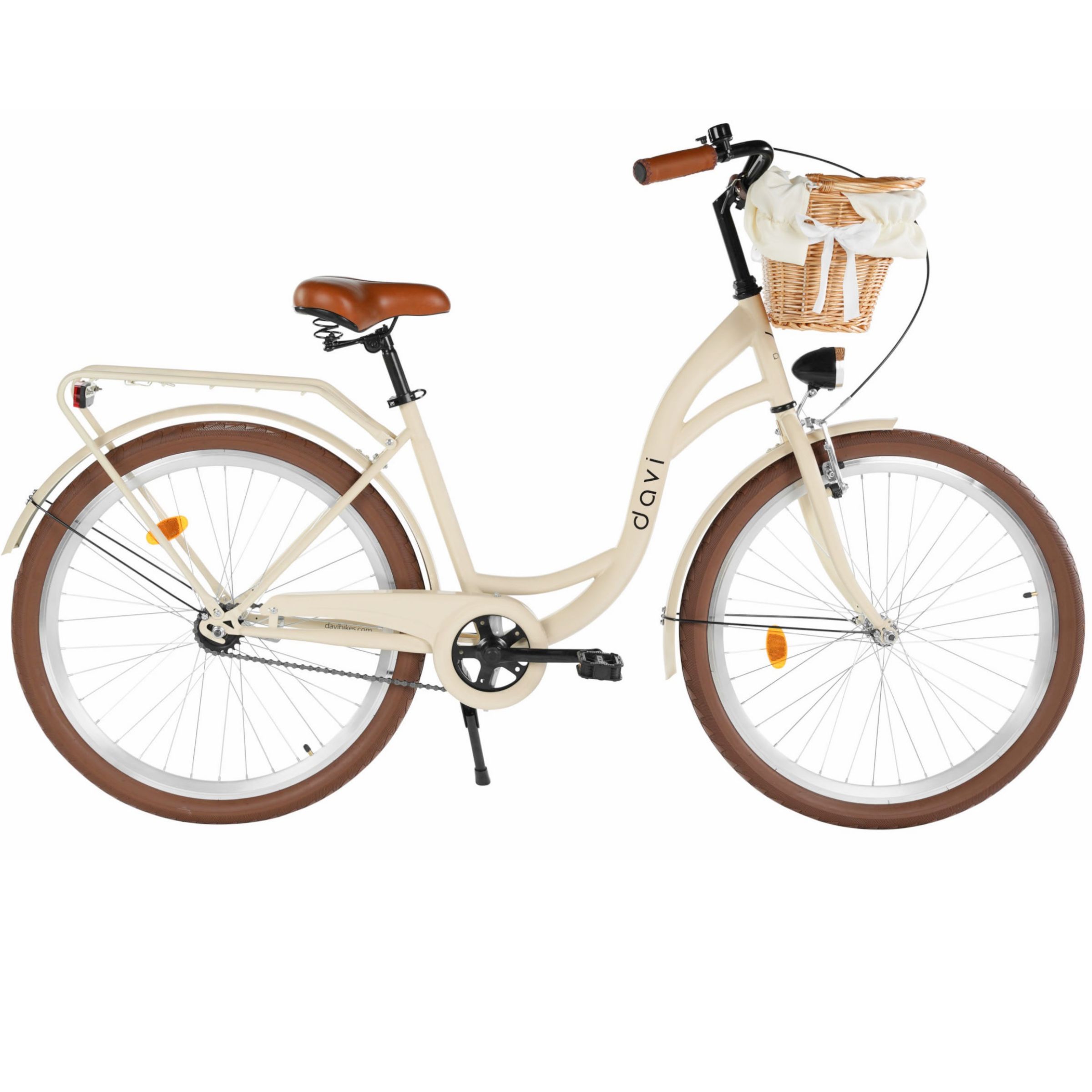 Kaupunkipyörä Davi Lila 1 vaihde, 26", 155–180 cm, Kermanvärinen