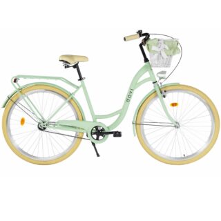 Kaupunkipyörä Davi Lila 28", 160–185 cm, 1 vaihde, Vihreä/Kermanvärinen
