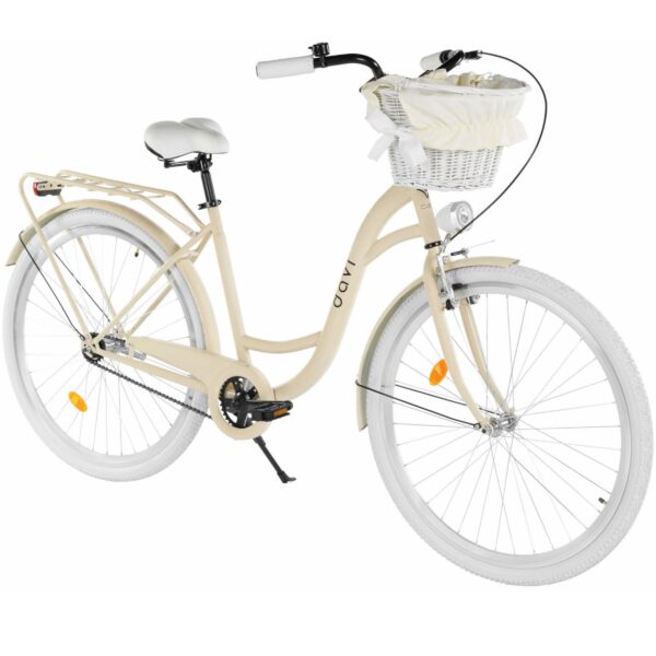 kaupunkipyörä davi lila 1 vaihde, 28", 160–185 cm, kermanvärinen/valkoinen