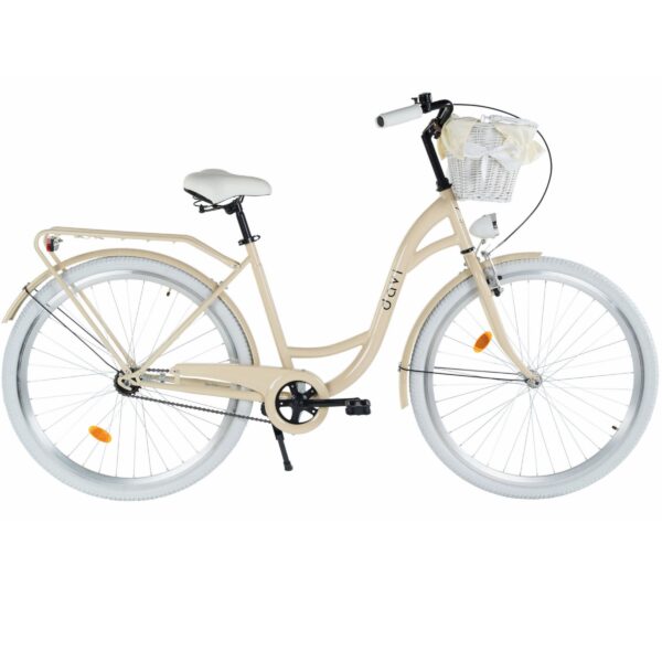 kaupunkipyörä davi lila 1 vaihde, 28", 160–185 cm, kermanvärinen/valkoinen