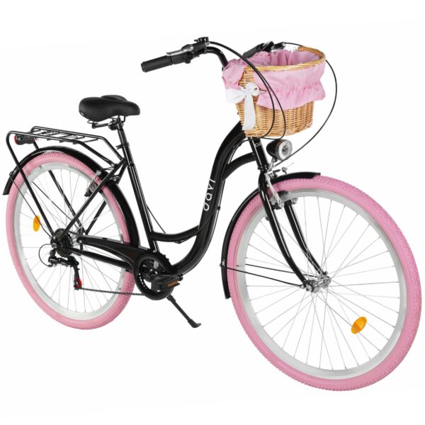 kaupunkipyörä davi emma 7 vaihdetta, 28", 160–185 cm, vaaleanpunainen/musta