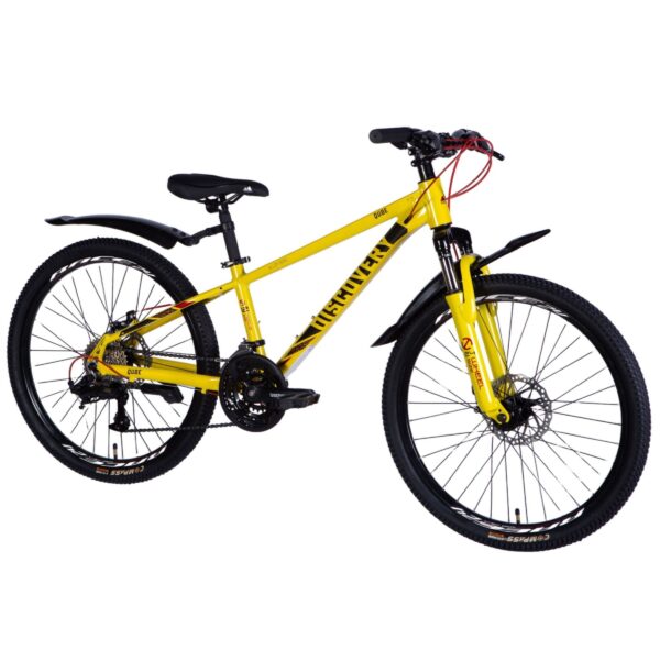 qube disc 24" alumiinipyörä, 120–150 cm, 21 vaihdetta, keltainen