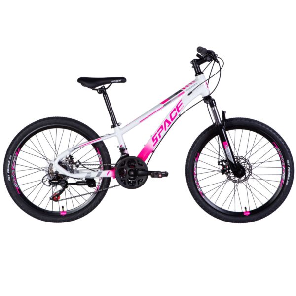 lasten maastopyörä mercury 24" alumiini, 130–160 cm, 21 vaihdetta, valkoinen/vaaleanpunainen