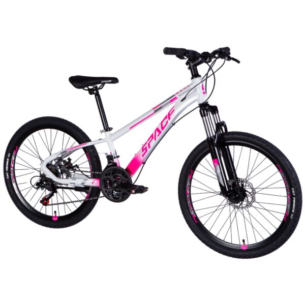 lasten maastopyörä mercury 24" alumiini, 130–160 cm, 21 vaihdetta, valkoinen/vaaleanpunainen